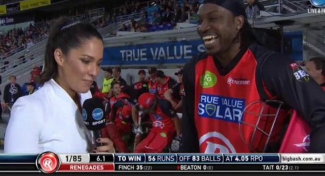 Chris Gayle interview with Mel McLaughlin scandal in live interview