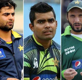 Shahid Afridi, Ahmed Shahzad and Umar Akmal