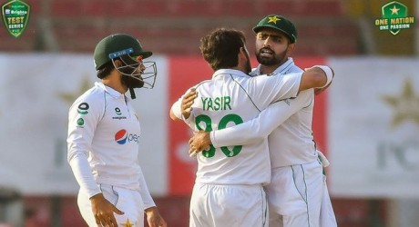 Babar Azam and Yasir Shah Celebrating Victory against SA