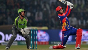 Karachi Kings Player Hitting Six against Lahore Qalandars